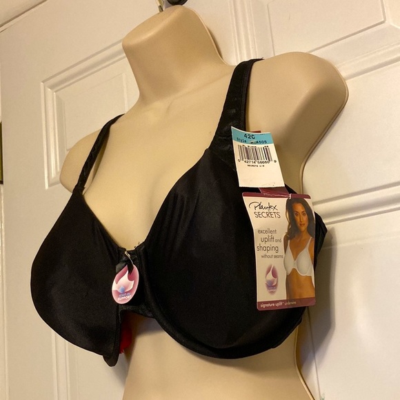 PLAYTEX Secrets Signature Uplift Underwire Black Bra Womens Plus Size 42C - Picture 4 of 14